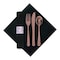 Caterwrap 8" x 8.5" Pre-rolled Linen-Like Marble CaterWrap Black Napkins PK 100 PK 119967 - alternate 1